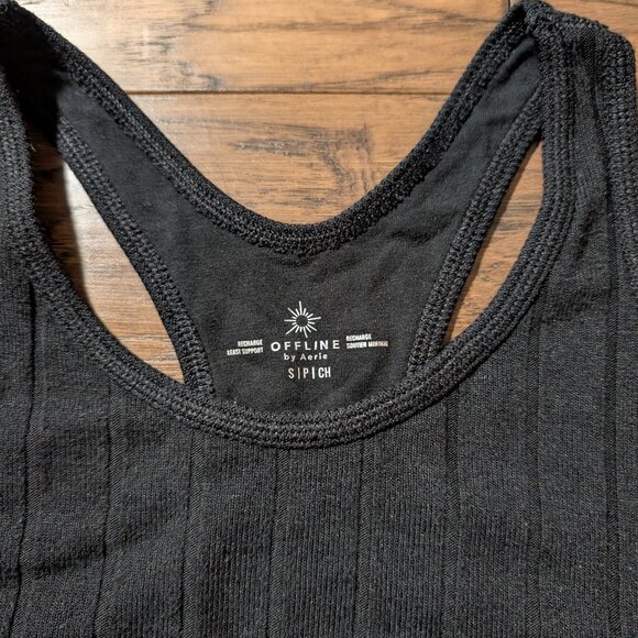 aerie Recharge lounge bra bralette ribbed black size small - Picture 2 of 11